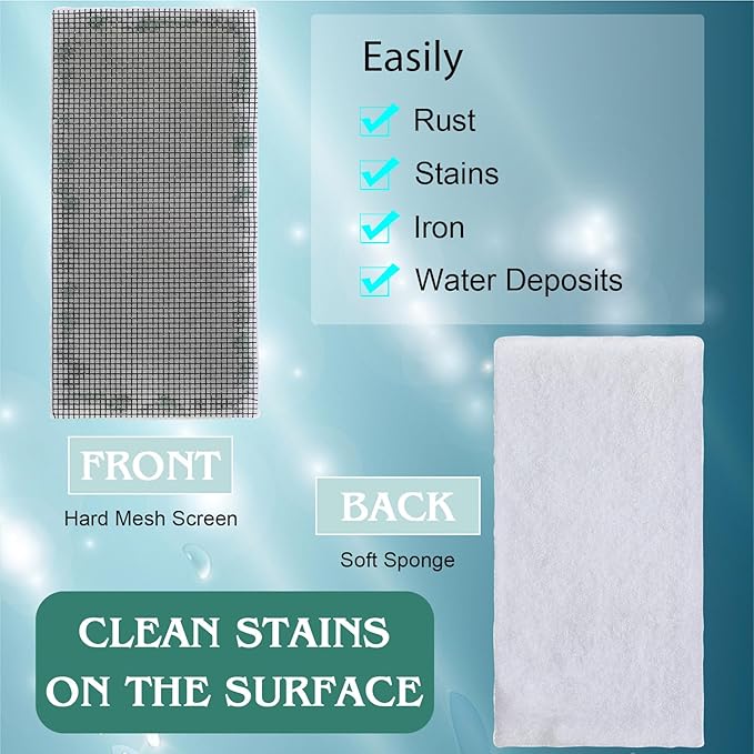 6 Pack Toilet Ring Remover Cleaner Pads Scrubbing Screen for Household Scouring Mesh Pad Sponge Remove Carbon Rust and Scale for Toilet Grill Kitchen Ceramic Tiles Sinks