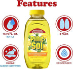 Pine-Sol Multi Surface Cleaner, 2 Pack, Concentrated Multi Purpose Cleaner and Degreaser for Kitchen and Bathroom, Makes 5 Gallons, Lemon Fresh Scent, 10.75 oz. Each
