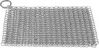 TOPULORS Cast Iron Scrubber 316 Stainless Steel Skillet Cleaner 8"x6" Chainmail Scrubber Scraper Chain Mail Link Scrub for Cast Iron Pre-Seasoned Pans, Griddles, BBQ Grills, and Pot Cookware Cleaning