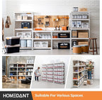 HOMEDANT 35.9" W 5 Tier Heavy Duty Garage Shelving Adjustable Metal Rack Storage Shelves Standing Shelf Unit Organizers Pantry Closet White 2Pack