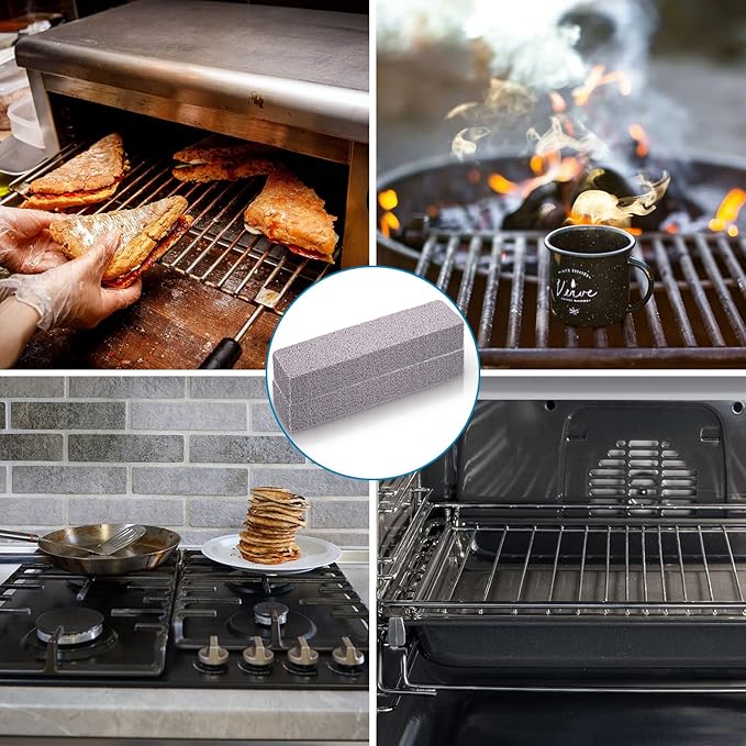 Chinco 2 Packs Pumice Stick for Cheaning, Pumice Scouring Stone Pad Removing Stain Grime Without Leaving Scratches for Kitchen Oven Stove Home Bathroom Toilet Pool House Cleaning Supplies