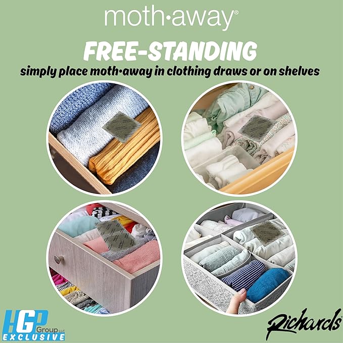 Richards Homewares Moth Away Sachets – 72-Pack Value Pack, Natural Herbal Moth Repellent, Non-Toxic & Chemical-Free, Fresh Scent for Closets, Drawers & Storage – Made in USA