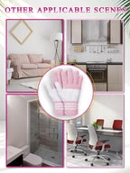 Patelai 3 Pairs Microfiber Plant Dusting Gloves Leaf Cleaning Gloves for Indoor Plants, Blinds, Furniture, House (White,Pink,Yellow,Rose Red,Medium)