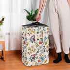 efluky Slim Laundry Basket, Narrow Laundry Hamper with Handles, Collapsible Dirty Clothes Hamper, Tall Laundry Bin for Laundry Room, Dorm and Bedroom, 19.8 Gallon (75L) Floral