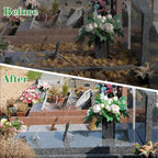 10 Pcs Headstone Cleaner Kit for Grave Cleaning Granite and Stone Daily Cleaner Includes Cloth Bristle Crevice Brush Scrub Brush Cleaning Sponge Disposable & Labor Protection Gloves Plastic Scraper