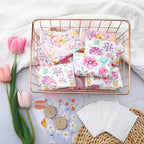 24 Packs Travel Size Tissue Pocket Slim Pack Facial 3 Ply Wallet Size Pocket Tissues for Travel Wedding Party Favors, 6 Styles(Beautiful Flowers)