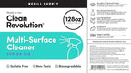 Clean Revolution Multi Surface Cleaner Refill Supply, Non-Toxic, Eco-Friendly & Plant-Based, Ready to Use, Spring Air, 128 Fl Oz (1 Gallon)
