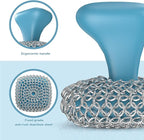 Cast Iron Scrubber | Dish Scrub Brush | 316 Cast Iron Cleaner Chainmail Scrubber for Pan Skillet Cleaner - Dish Scouring Pad Dishwasher Safe Cleaning Kit, Blue