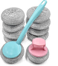 HONGYUTAI 10 Pack Stainless Steel Sponges, Scrubbing Scouring Pad, Steel Wool Scrubber for Kitchens, Bathroom and More