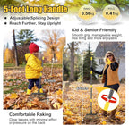 Rake for Leaves: Heavy Duty Metal Leaf Rake with 25 Tines- 18" Wide Head, 79" Splicing Handle, Durable Steel Yard Lawn, Garden,Camping Clean Gardening Tools for Thatch Grass Leaves Gravels Mulch