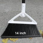 Heavy Duty Angle Broom 2 Pack - White Broom for Outdoor & Indoor, Garage, Driveway, Sidewalk, Kitchen & More, Long Handle