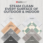 H2O iGO Indoor & Outdoor Cordless Steam Mop for Hardwood Floors, Carpets, Windows, Upholstery, Kitchens, Bathrooms - Portable, Rechargeable, Wireless, Steamer Mops for Floor Cleaning