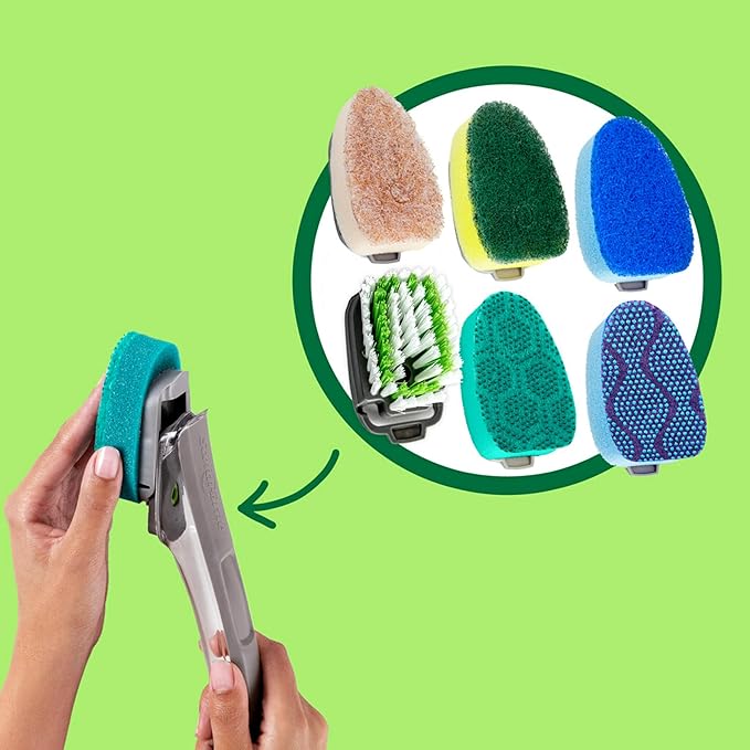 Scotch-Brite Advanced Soap Control Heavy Duty Dishwand, 1 Dish Wand, Prevents Soap from Leaking, Leak-Free Guarantee, Best for Cast Iron Skillets & Grill Grates, Fits all Scotch Brite Refills