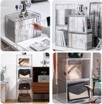 Clear Stackable Plastic Storage Bins with Magnetic Lid, Dustproof Book & Cosmetic Display Cases, Large Figures Collectibles Showcase, Shoe Box, Protection Organizer (L, Count, 1)