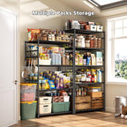 DurayLoly Storage Shelves 5 Tier Capacity,Metaling Shelving with Hooks,Heavy Duty Garage Shelves Unit with Leveling Feet,Wire Shelving for Pantry,Kitchen and Closet,23.6" W x 13.8" D x 72.4" H,500lbs