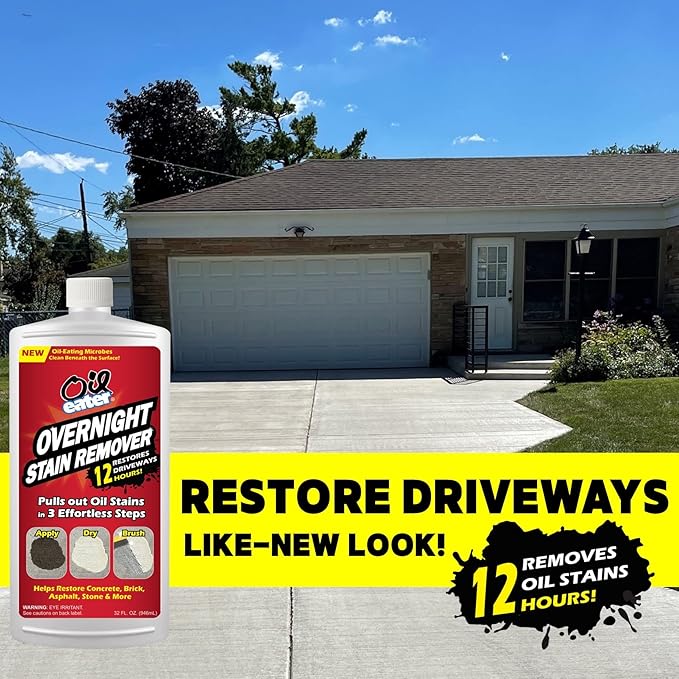 Overnight Stain Remover for Cleaning Oil Stains on Concrete, Driveway, Pavers & Garage Floors,White, AOD3232301