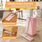 JOYMOOP Flat Mop Head, with 13-inch Microfiber Mop Pad Replacement - Pink, 1 Pack