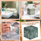 12 Pack Christmas Flower Line Drawing Facial Tissues Cube Face Boxes 600 Sheets 3 Ply Small Square Tissues Bulk for Xmas Car Bedroom Supplies