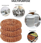 12 Pack Copper Coated Scourers by SCRUBIT – Scrubber Pad Used for Dishes, Pots, Pans, and Ovens. Easy scouring for Tough Kitchen Cleaning.