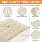 12 Pack Baby Clothes Organizer for Nursery, 116 Cells Fabric Foldable Dresser Closet Organizers and Storage Bins for Clothing, Women Men Underwear Socks, Bra, Ties, Scarf, Belt, Hair Accessories