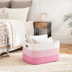 Blanket Basket,Rectangle Woven Baskets for Storage,30L Laundry Basket for Decorative Nursery Blanket,Toys,Dirty Clothes and Magazine in Shelves,Baby Room,and Living Room