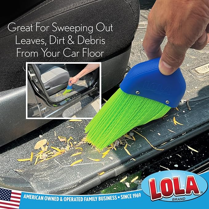 LOLA Heavy Duty Whisk Broom, Hand Brush, Durable Bristles, Whisks Away Dirt & Debris, Compact, Hang Hole for Easy Storage, Indoor/Outdoor, 1 Pack