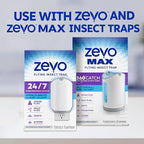 Zevo Flying Insect Trap Official Refill Cartridges - Fits Both Zevo Trap & MAX Indoor Fly Trap - Authentic Trap+Lock Technology to Catch Gnats, House & Fruit Flys (8 Official Refill Cartridges)