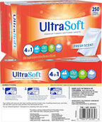 500 Premium 4 in 1 Laundry Dryer Sheets (6.4"x9") w/Easy-to-Dispense Box,Fabric Softener Fresh Scent Made in USA,Drive Clothes Ultra Soft,Reduce Static Cling,Help Prevent Wrinkles & Repel Pet Hair