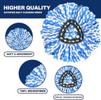 6 Pack Mop Replace Head, Mop Head Replacement, Microfiber, Machine Washable, Easy to Replace and Deep Cleaning, 313