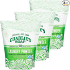 Charlie’s Soap Laundry Powder (100 Loads, 3 Pack) Hypoallergenic Deep Cleaning Washing Powder Detergent – Eco-Friendly, Safe, and Effective