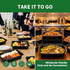 Meal Prep Containers, 50 Pack 28oz (100-Piece) Disposable Take Out Food Storage Containers with Leakproof Lids, Reusable Plastic To Go Lunch Boxes, BPA Free, Microwave/Dishwasher/Freezer Safe