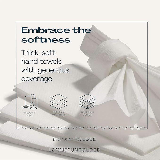 1000-Pack Disposable Guest Towel Paper Napkin - Disposable Cloth-Like Guest Towels - Made In USA, Soft And Absorbent Tissue Paper For Kitchen, Bathroom, Party, Wedding, Or Event