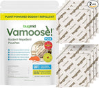 BugMD Vamoose Plus Peppermint Oil Mouse Repellent Pouches | Natural Mice Repellent Indoor & Rat Deterrent for House, Garage, RV, Car & Storage | Plant-Powered Rodent Control - 2 Pack - 8 Pouches