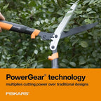 Fiskars 23" Hedge Shears, Hedge Clippers with PowerGear2 Technology that Multiplies Power for Less Effort, Garden Shears with SoftGrip Handles and Shock-Absorbing Bumpers