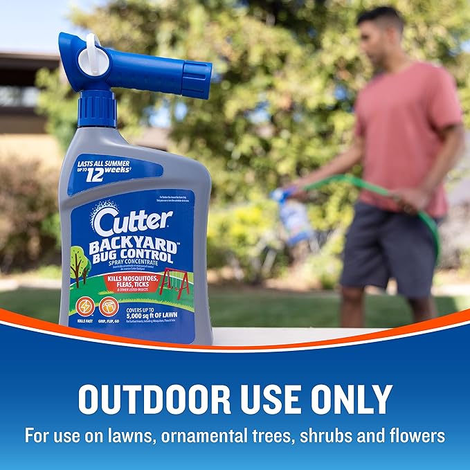 Cutter Backyard Bug Control Spray Concentrate (3 Pack), Kills Mosquitoes, Fleas & Listed Ants, 32 fl Ounce