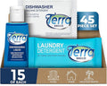 Travel Laundry Detergent & Dish Soap | Terra Breeze 1-Shoppe Amenities Kit | Laundry Soap, Dish Soap | 45 Pieces