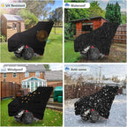 Okcool Gas Rototiller Cover, Universal Waterproof Heavy Duty 600D Rear Tine Tiller Cover with Air Vent (Black)