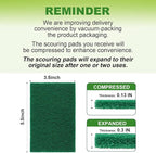 Heavy Duty Scouring Pad, 96Pcs Household Scour Pad for Kitchen, Garage and Outdoors, Reusable Dish Scrubber Pads for Pan and Metal Grill - Green