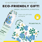 Reusable Paper Towels - 10 Pack - Roll of Washable Cotton Cloth Paper Towels - Paperless Reusable Napkins Cloth Washable - Absorbent + Long Lasting - Zero Waste Products - (Periwinkle)