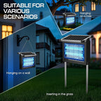 Solar Bug Zapper Outdoor Waterproof, Jepwe 4500V Cordless Bug Zapper Outdoor Large, Rechargeable Mosquito Killer & Fly Zapper, Solar Powered Insect Trap for Garden, Patio, Backyard, Indoor Use