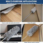100 Inch Retractable Gap Dust Cleaner Cleaning Tools & Microfiber Feather Duster Washable and Retractable Duster Brush for Cleaning Under Appliances Furniture Ceiling Fan Dust and Cobweb Cleaner