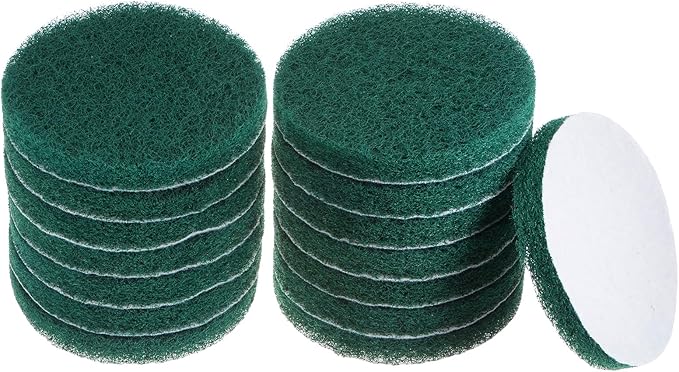 HARFINGTON 15pcs Drill Power Brush 5 inch Tile Scrubber Scouring Pads 180-240 Grit for Bathroom Kitchen Household Cleaning