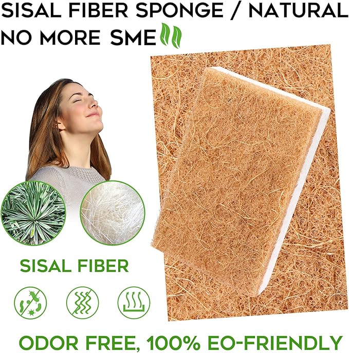 Natural Sponges Kitchen 9Pack,Eco Friendly Non-Scratch Scrub Sponge,Biodegradable Sisal Scrubber with Compostable Dish Sponges for Kitchen Cleaning…