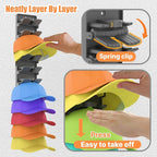 Hat Organizer for Baseball Caps 2 Packs with Built-in Spring Clips - Wall Mount Closet Hat Rack Holder,Storage for Door/Closet Display Hat Racks Hanger (Strong Adhesive & Screws) Matte Black.
