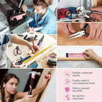 WORKPRO Pink Tool Kit with Drill, Tool Set with 20V Cordless Lithium-ion Drill Driver, Pink Drill Set for Women, 157PCS Home Tool Kit, Lady's Repairing Kit with 14-Inch Storage Bag - Pink Ribbon
