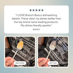 Branch Basics Dishwasher Tablets – 60 Ct | Plastic-Free, Fragrance-Free, Human-Safe | Delivers a Powerful Clean Without Harsh Chemicals