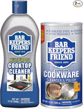Bar Keepers Friend Cooktop Cleaner (13 oz) Multipurpose Liquid Stovetop Cleanser + Cookware Cleanser & Polish (12 oz) Stainless Steel Cleaner & Degreaser for Pots, Pans, Bakeware & Grills