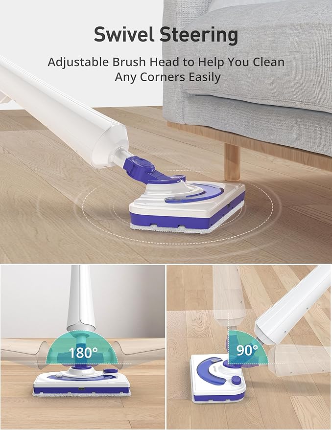 Professional Steam Mop Cleaner, 1300W Floor Steamer with Detergent Chamber, 25S Heat Up, Lightweight Steamer for Cleaning with 2 Washable Pads, Safe for Tiles, Upholstery, Carpet, Hardwood, Blue
