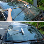 ITTAHO Squeegee for Window Cleaning with Extendable Pole, 53" 2-in-1 Window Cleaning Tool Kit, Shower Squeegee with Long Handle, Indoor/Outdoor High Window Cleaning-Two Pads