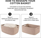 Large Storage Basket for Organizing, Woven Rope Basket for Shelves, Closet Organizer Bins for Clothes, Blanket, Toys, Baby Nursery Storage, 17.7" x 13" x 7.87", 2 Packs Brown